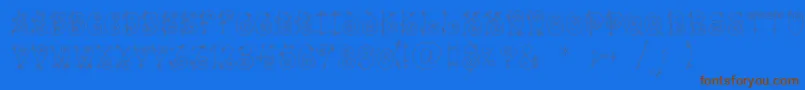 Funnylightc Font – Brown Fonts on Blue Background