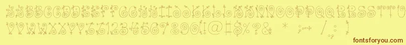 Funnylightc Font – Brown Fonts on Yellow Background