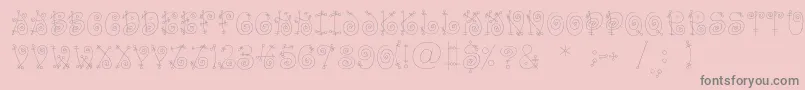 Funnylightc Font – Gray Fonts on Pink Background