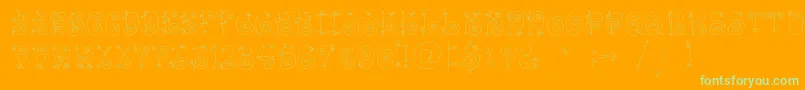 Funnylightc Font – Green Fonts on Orange Background