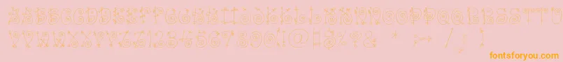 Funnylightc Font – Orange Fonts on Pink Background