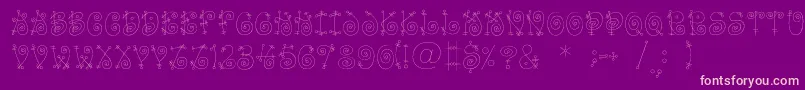 Funnylightc Font – Pink Fonts on Purple Background
