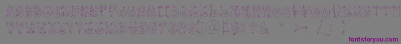 Funnylightc Font – Purple Fonts on Gray Background