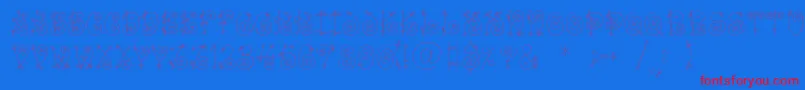 Funnylightc Font – Red Fonts on Blue Background