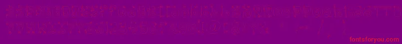 Funnylightc-Schriftart – Rote Schriften auf violettem Hintergrund