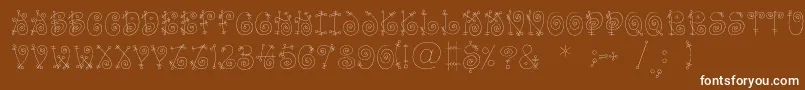 Funnylightc Font – White Fonts on Brown Background