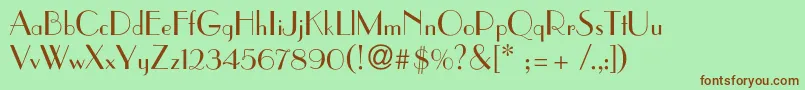 Paragonc-fontti – ruskeat fontit vihreällä taustalla