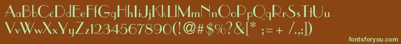Paragonc Font – Green Fonts on Brown Background