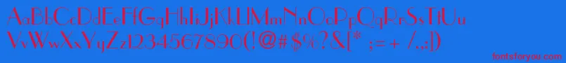 Paragonc Font – Red Fonts on Blue Background