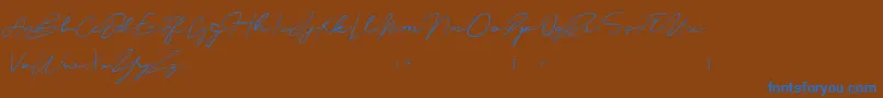 OliverQuinDafont Font – Blue Fonts on Brown Background