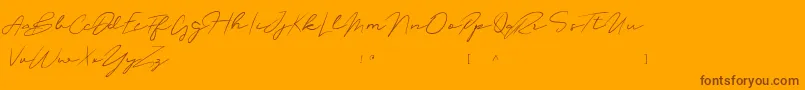 OliverQuinDafont Font – Brown Fonts on Orange Background