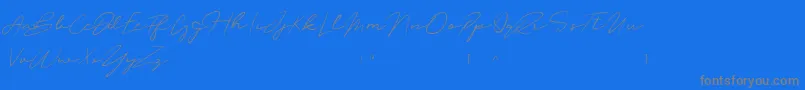 OliverQuinDafont-Schriftart – Graue Schriften auf blauem Hintergrund