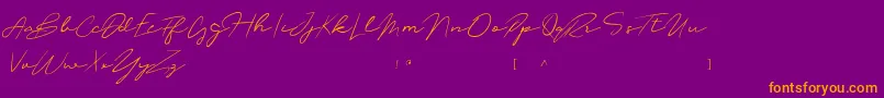 OliverQuinDafont Font – Orange Fonts on Purple Background