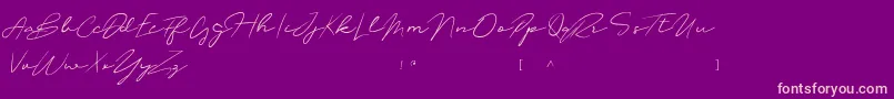OliverQuinDafont Font – Pink Fonts on Purple Background