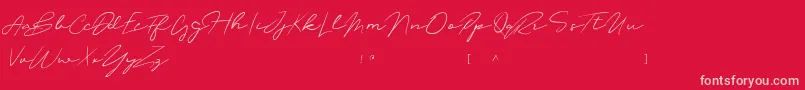 OliverQuinDafont Font – Pink Fonts on Red Background