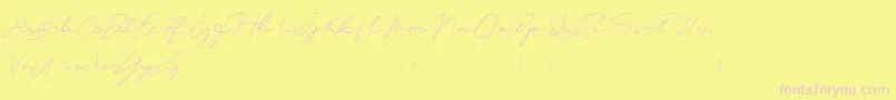 OliverQuinDafont Font – Pink Fonts on Yellow Background