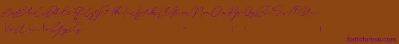 OliverQuinDafont Font – Purple Fonts on Brown Background