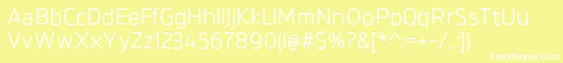 Fonte BrokmanRegular – fontes brancas em um fundo amarelo