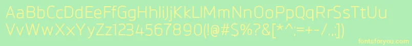 BrokmanRegular Font – Yellow Fonts on Green Background