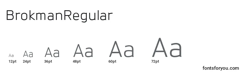 Размеры шрифта BrokmanRegular