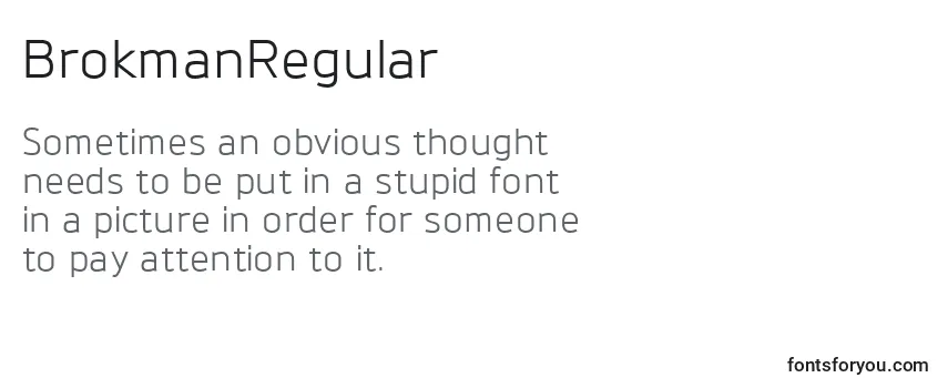 Review of the BrokmanRegular Font