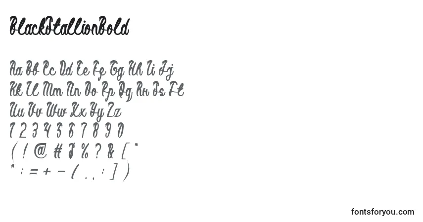 A fonte BlackStallionBold – alfabeto, números, caracteres especiais