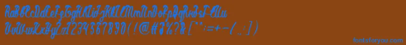 Więcej informacji o czcionce BlackStallionBold Czcionka BlackStallionBold – niebieskie czcionki na brązowym tle
