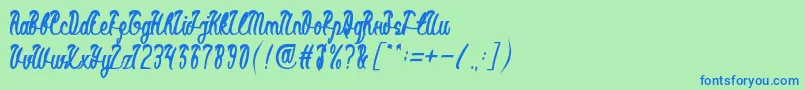 フォントBlackStallionBold – 青い文字は緑の背景です。