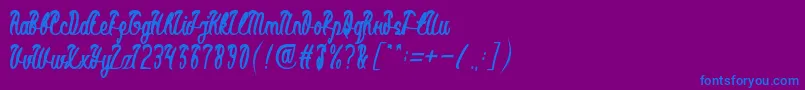Czcionka BlackStallionBold – niebieskie czcionki na fioletowym tle