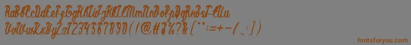 BlackStallionBold-Schriftart – Braune Schriften auf grauem Hintergrund