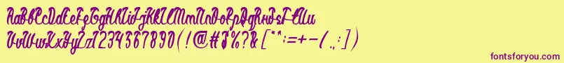 BlackStallionBold Font – Purple Fonts on Yellow Background