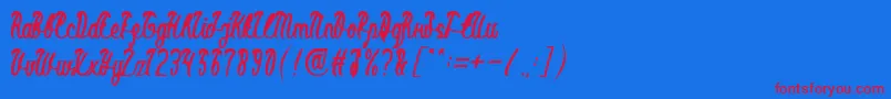 BlackStallionBold Font – Red Fonts on Blue Background