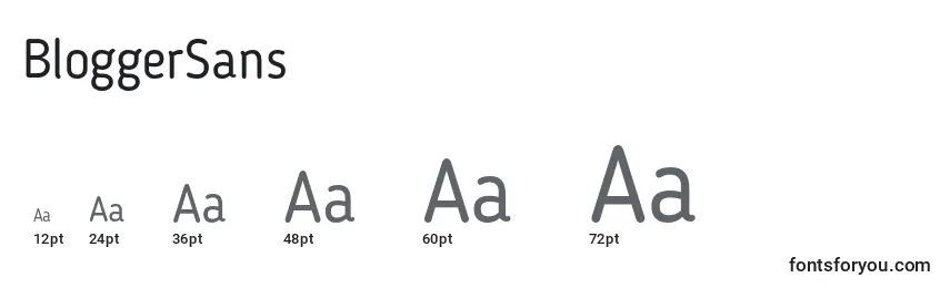 BloggerSans Font Sizes