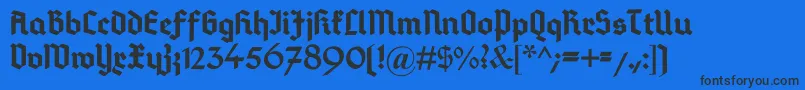 DeutschGotisch Font – Black Fonts on Blue Background