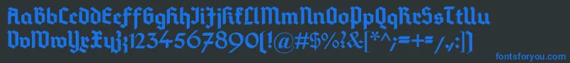 DeutschGotisch Font – Blue Fonts on Black Background