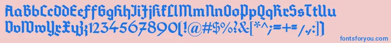 DeutschGotisch Font – Blue Fonts on Pink Background