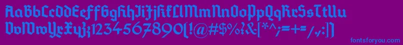 DeutschGotisch Font – Blue Fonts on Purple Background