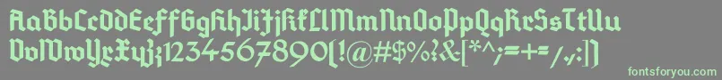 DeutschGotisch Font – Green Fonts on Gray Background