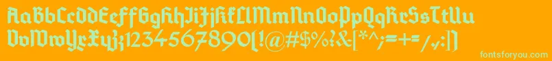 DeutschGotisch Font – Green Fonts on Orange Background