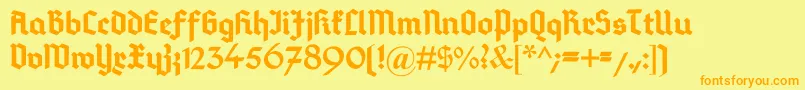 DeutschGotisch Font – Orange Fonts on Yellow Background