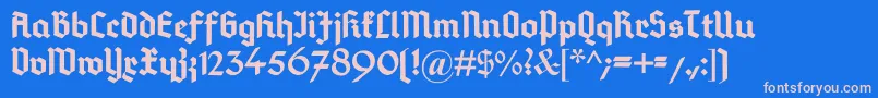 DeutschGotisch Font – Pink Fonts on Blue Background