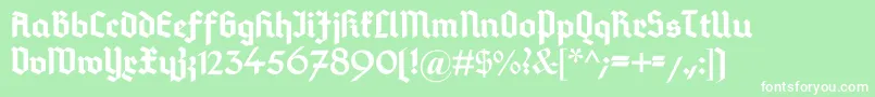 DeutschGotisch Font – White Fonts on Green Background