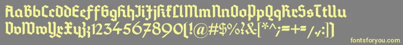 DeutschGotisch Font – Yellow Fonts on Gray Background