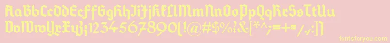 DeutschGotisch Font – Yellow Fonts on Pink Background
