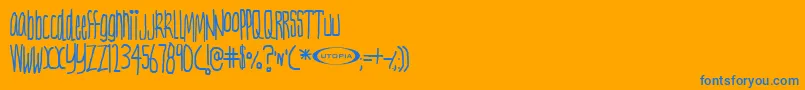 フォントNervt – オレンジの背景に青い文字