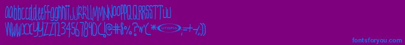 フォントNervt – 紫色の背景に青い文字