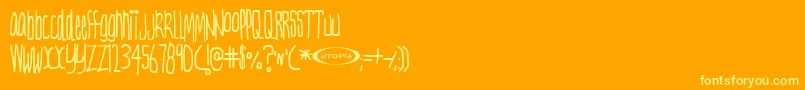 Saiba mais sobre a fonte Nervt Fonte Nervt – fontes amarelas em um fundo laranja