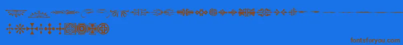 En savoir plus sur la police AdobeWoodTypeOrnamentsOne Police AdobeWoodTypeOrnamentsOne – polices brunes sur fond bleu