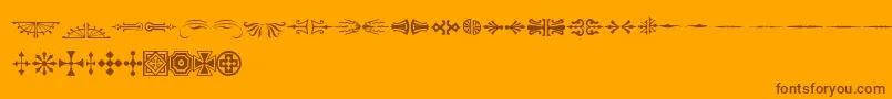 More about AdobeWoodTypeOrnamentsOne Font AdobeWoodTypeOrnamentsOne Font – Brown Fonts on Orange Background