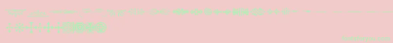 AdobeWoodTypeOrnamentsOne-Schriftart – Grüne Schriften auf rosa Hintergrund